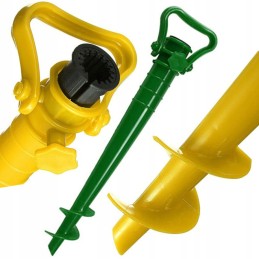 Stovas paplūdimio ar sodo skėčiui su įsukimo į žemę funkcija, sraigtas