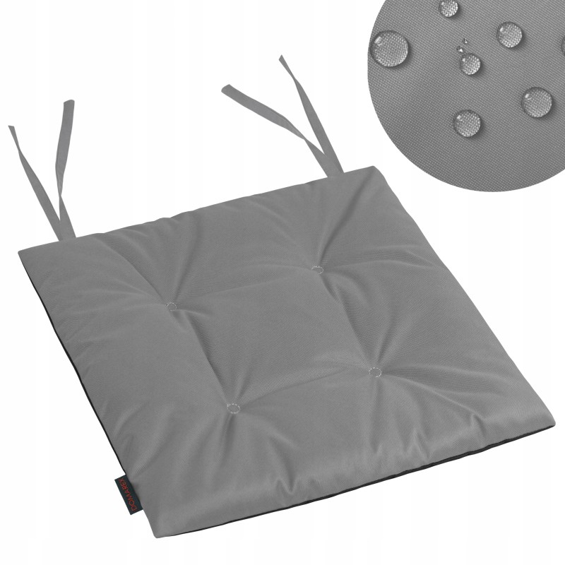 Neperšlampama pagalvėlė 40x40x3 cm, pririšta prie kėdės, fotelio, sodo baldų