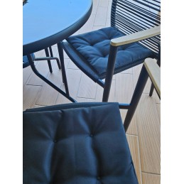 Neperšlampama pagalvėlė 40x40x3 cm, pririšta prie kėdės, fotelio, sodo baldų