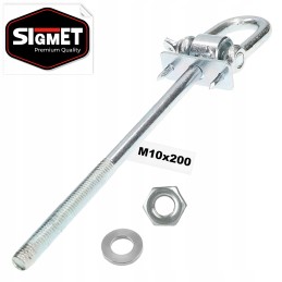 Sūpynių kablys m10x200 su apkabomis ir kaiščiais