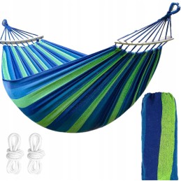 Sodo hamakas su rėmu, svirtis + užvalkalas ir virvutės, 70x170 cm, mėlyna