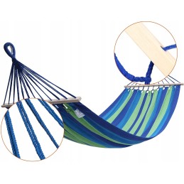 Sodo hamakas su rėmu, svirtis + užvalkalas ir virvutės, 70x170 cm, mėlyna