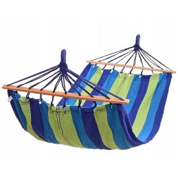 Sodo hamakas su rėmu, svirtis + užvalkalas ir virvutės, 70x170 cm, mėlyna