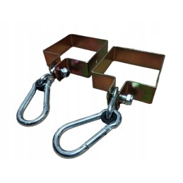 Sūpynių tvirtinimas: spaustukas 100x100 mm + karabinas