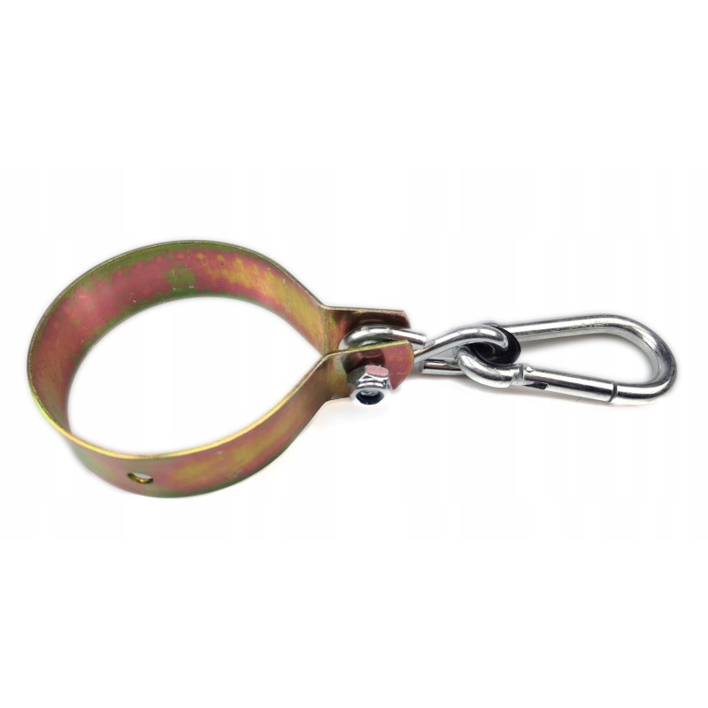 Sūpynių tvirtinimas su 100 mm apvaliu spaustuku ir ø 10 karabinu.