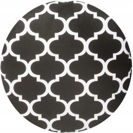Apvali pagalvėlė taburetei, 35 cm, marokas, juoda