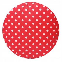 Apvali taburečių pagalvėlė 35cm, raudoni žirneliai