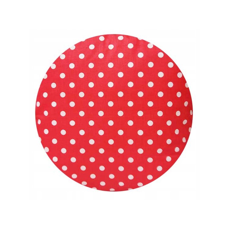 Apvali taburečių pagalvėlė 35cm, raudoni žirneliai