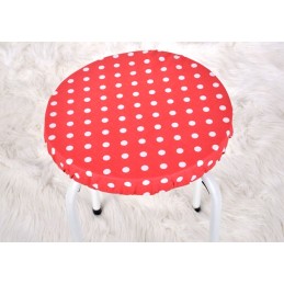 Apvali taburečių pagalvėlė 35cm, raudoni žirneliai