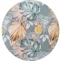 Apvali pagalvėlė 35 cm Monstera taburetei, pilka