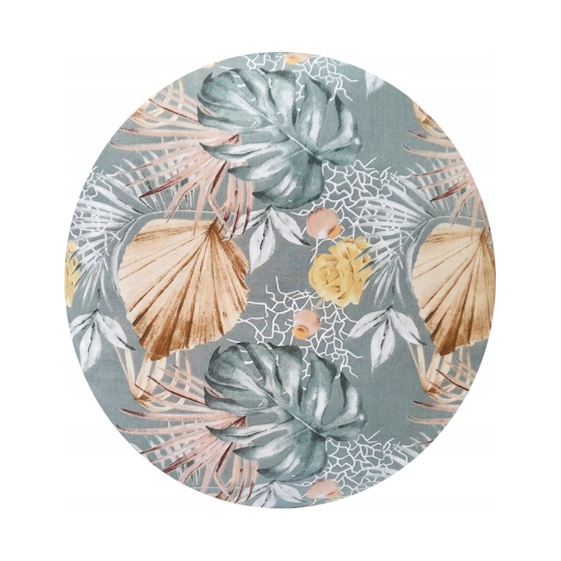 Apvali pagalvėlė 35 cm Monstera taburetei, pilka