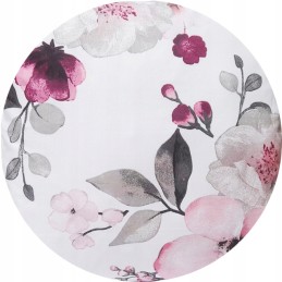 Apvalus pagalvės užvalkalas, 100% medvilnė, 40cm, orchidėjos baltame fone