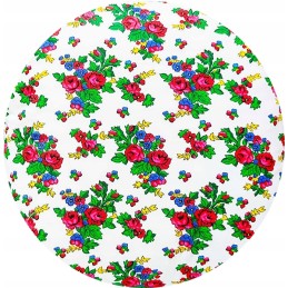 Apvali išmatų pagalvėlė, 100% medvilnė, 35 cm, aukštaičių balta