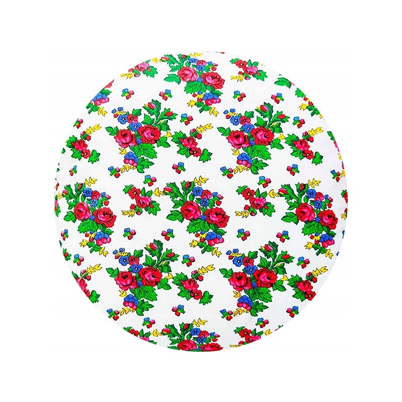 Apvali išmatų pagalvėlė, 100% medvilnė, 35 cm, aukštaičių balta