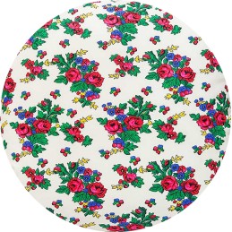 Apvali taburečių pagalvėlė, 100% medvilnė, 35 cm, aukštaičių ekru