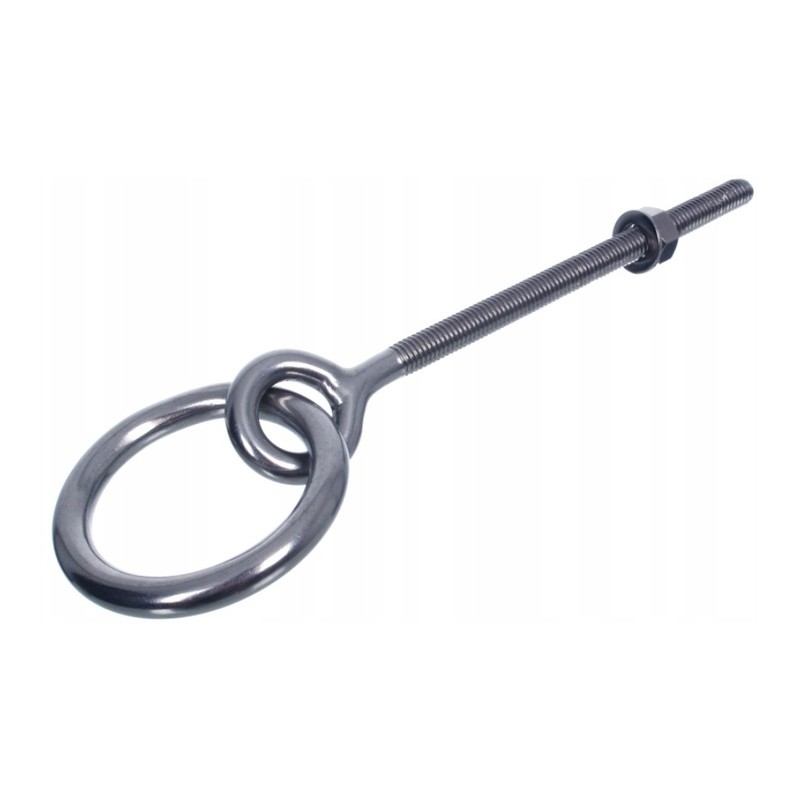 Nerūdijančio plieno sūpynės kablys m8 x 150 mm su žiedu