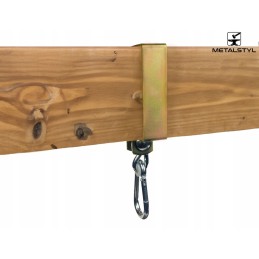 Sūpynių tvirtinimo spaustukas sūpynių kabliukas kvadratinis 120x120 mm cinkuotas