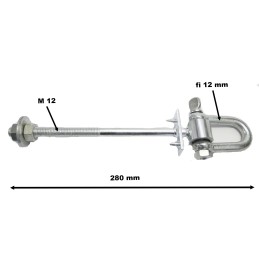 Sūpynių tvirtinimo kablys su apkabomis m12x270 + 12 kaiščių