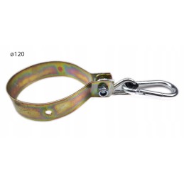 Sūpynių tvirtinimas su 120 mm apvaliu spaustuku ir ø 10 karabinu.