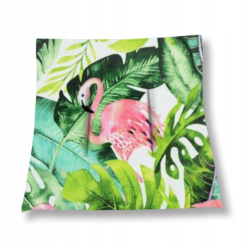Kėdės pagalvėlė be kaklaraiščių 45x45 flamingai gėlėmis