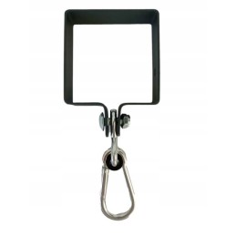 Kablio spaustukas skirtas tvirtinti sūpynes 90mm x 90mm ant sijos 9cm x 9cm, juodas