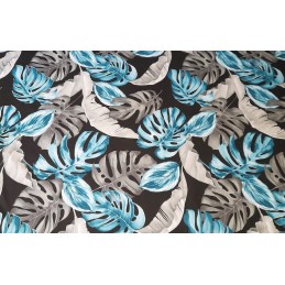 Surišta kėdės pagalvėlė 45x45 monstera turquoise pilka