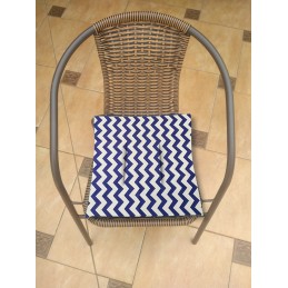 Mazginė kėdės pagalvėlė 45x45 zigzago tamsiai mėlyna