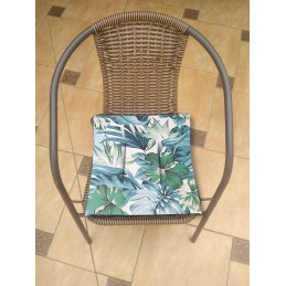Mazginė kėdės pagalvė 45x45 medvilnė 100% Monstera gėlių turkis