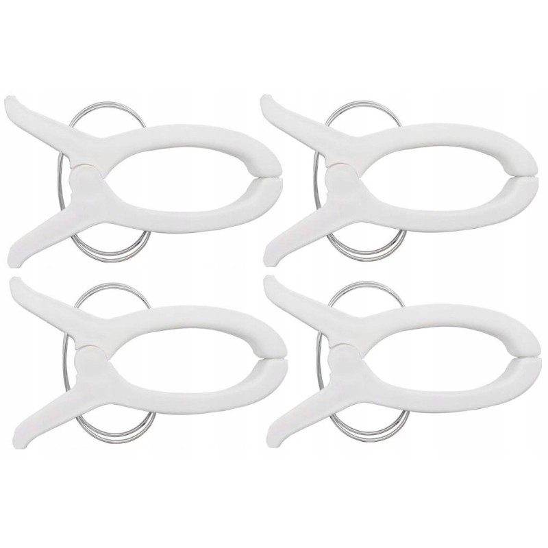 4 x dideli segtukai, sąvaržėlės, rankšluosčiams, gultai, patalynei, 16 cm, balta