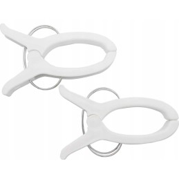 4 x dideli segtukai, sąvaržėlės, rankšluosčiams, gultai, patalynei, 16 cm, balta