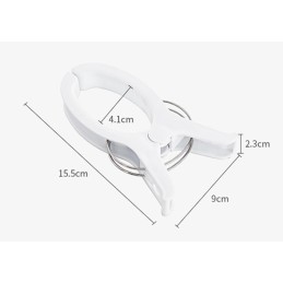 4 x dideli segtukai, sąvaržėlės, rankšluosčiams, gultai, patalynei, 16 cm, balta