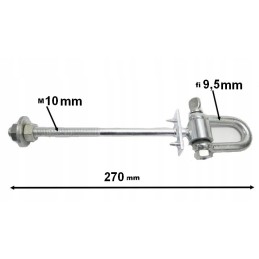 Sūpynių tvirtinimo kablys su apkabomis m10x270 + kaiščiai
