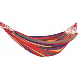 Sodo hamakas su svirties rėmu + dangteliu ir virvėmis 70x170 cm raudona