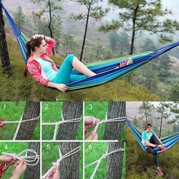 Tvirtas vieno asmens sodo hamakas + užvalkalas