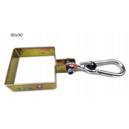 Sūpynių tvirtinimas su kvadratine spaustuku 90x90 mm ir karabinu ø 10.