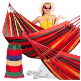 Didelis vienvietis hamakas 200 x 90 cm 1 asmens turistinis hamakas raudonas 120 kg