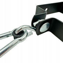 Metalinis spaustukas su karabinu 90x90mm, juodas