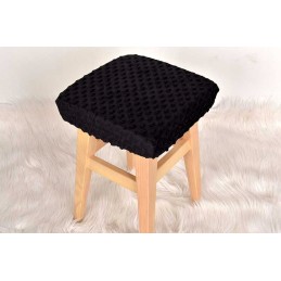 Kvadratinis taburetės užvalkalas 30×30 minky juodas