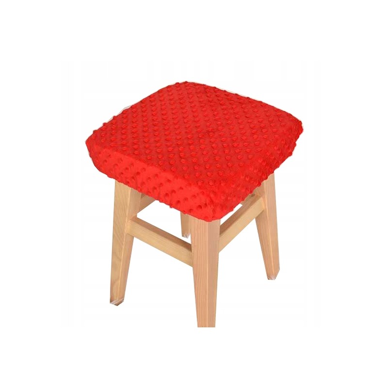 Kvadratinis taburetės užvalkalas 30×30 minky raudonas