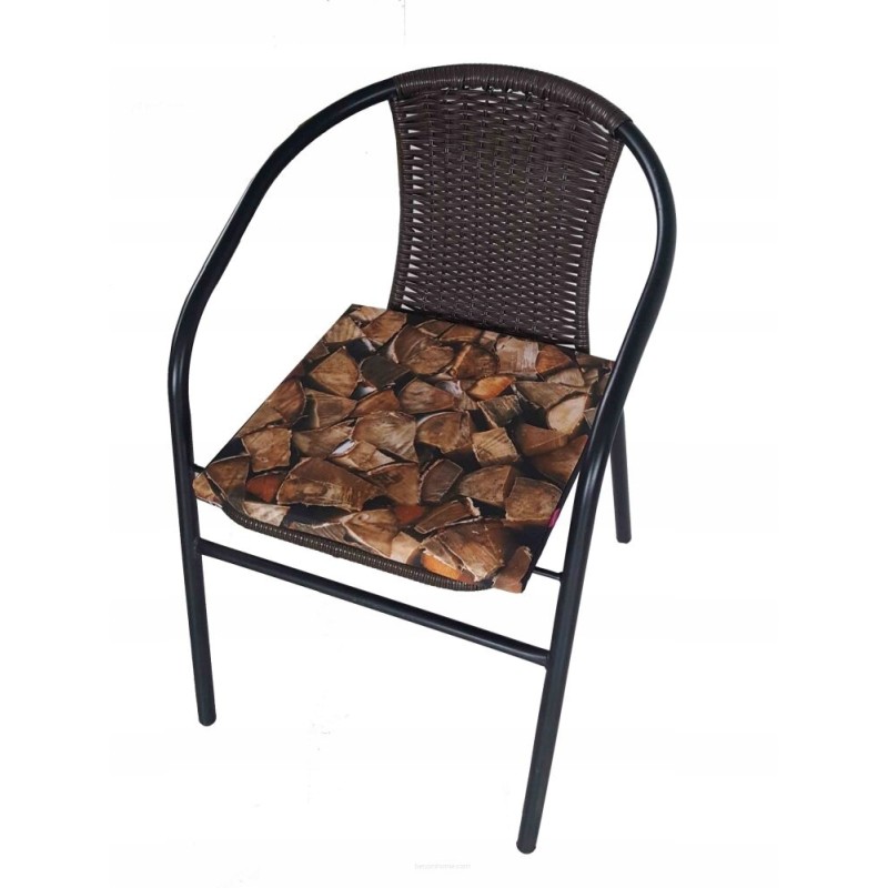 Vandeniui atspari sodo kėdės pagalvė su nuimamu įdėklu 40x40 cm su rąsto spauda