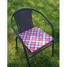 Vandeniui atspari sodo kėdės pagalvė su nuimamu įdėklu 40x40 cm su tartaniniu raštu