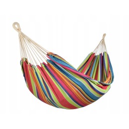 Audinys supamas sodo hamakas su spalvingomis juostelėmis, 200x150cm, didelis, xl