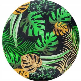 Apvali taburečių pagalvėlė, 40 cm, džiunglių lapai, žalia