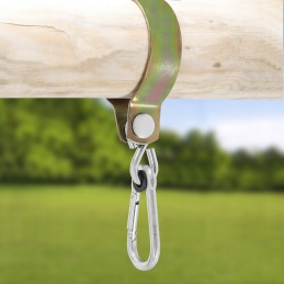 Užspaudžiamas sūpynės kablio karabino tvirtinimas 120 mm