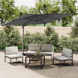 Elegant hanging umbrella with LED lighting, anthracite, 400x300x268 cm