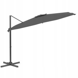 Elegantne rippuv LED-valgustusega vihmavari, antratsiit, 400x300x268 cm