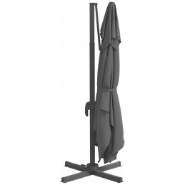 Elegant hanging umbrella with LED lighting, anthracite, 400x300x268 cm
