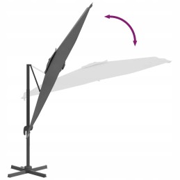 Elegantne rippuv LED-valgustusega vihmavari, antratsiit, 400x300x268 cm