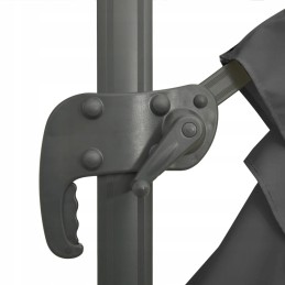 Elegant hanging umbrella with LED lighting, anthracite, 400x300x268 cm