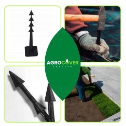 Smeigtukai, inkariniai kaiščiai, 25 cm, agrotekstilė, kurmių tinklelis